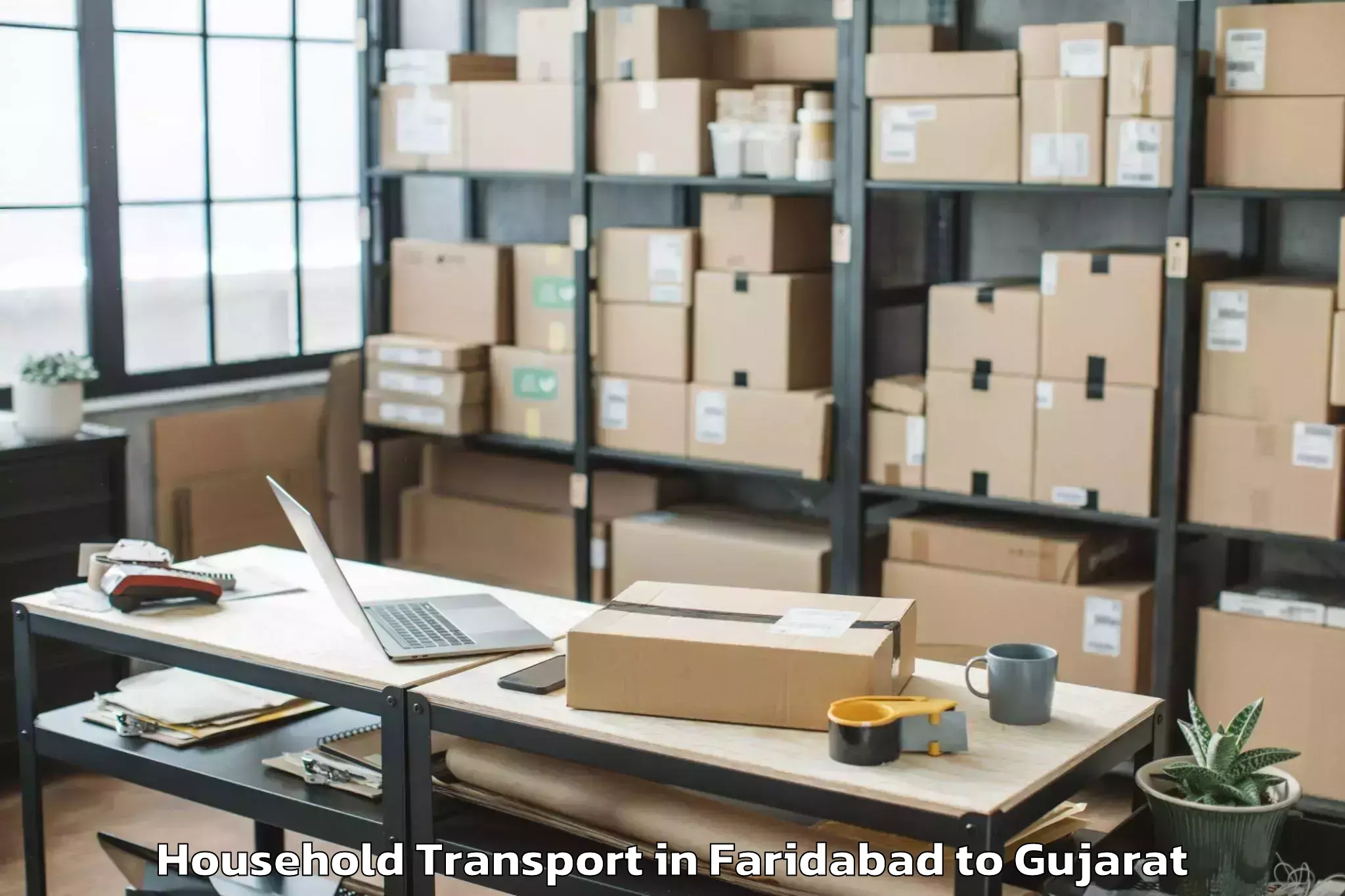 Easy Faridabad to Kaprada Household Transport Booking